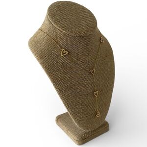 Open Heart Station Gold-Plated Lariat Necklace by La Enovesé